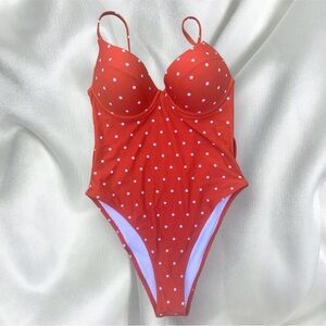 Cupshe burnt orange polka dot one piece swimsuit